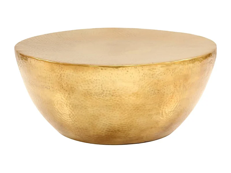 Tavolino in alluminio martellato 70x30 cm Ottone