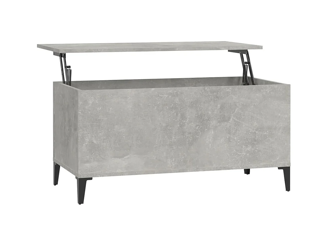 Betongrijze salontafel 90x44,5x45 cm bewerkt hout