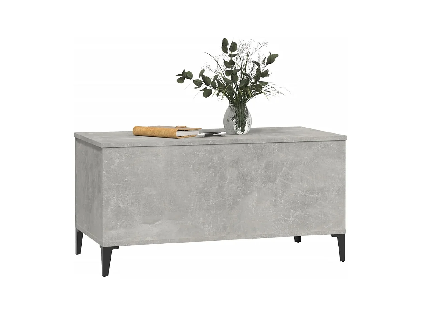 Betongrijze salontafel 90x44,5x45 cm bewerkt hout