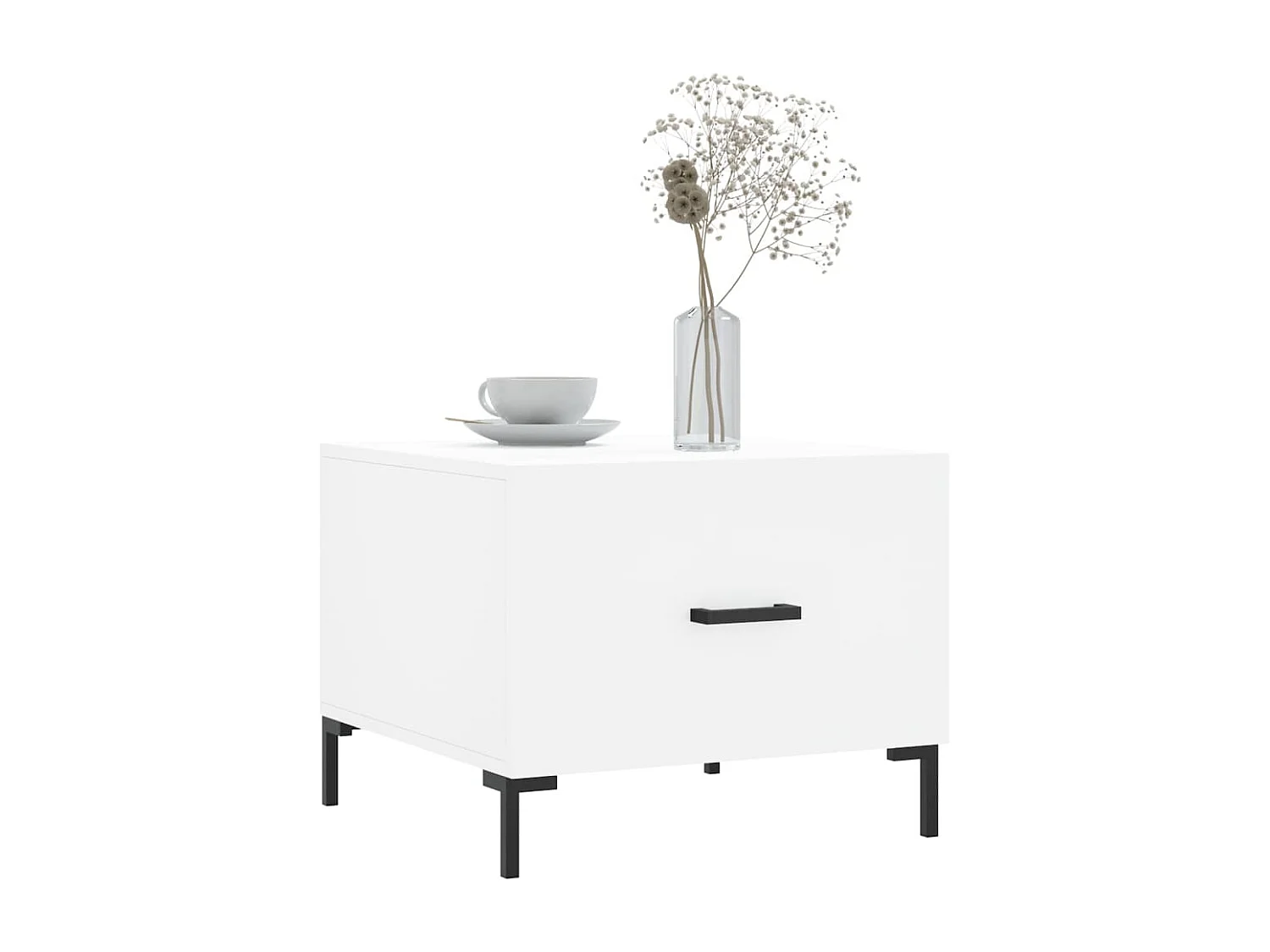 Table basse blanc 50x50x40 cm bois d'ingénierie