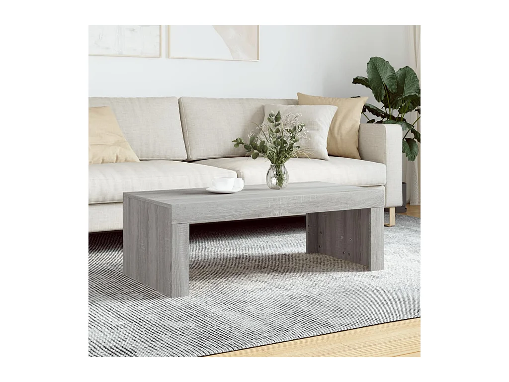 Table basse sonoma gris 102x50x36 cm bois d'ingénierie