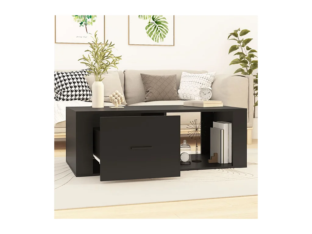 Table basse Noir 100x50,5x35 cm Bois d'ingénierie