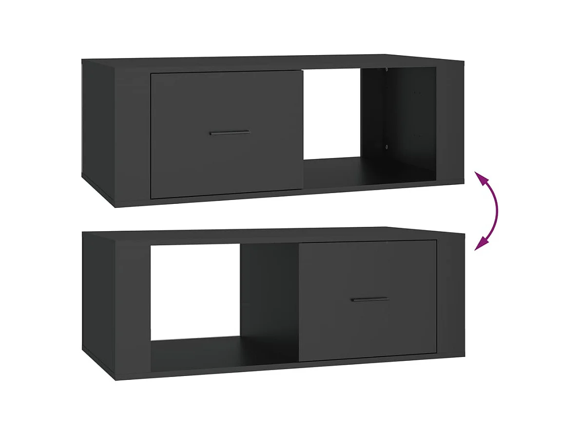 Table basse Noir 100x50,5x35 cm Bois d'ingénierie