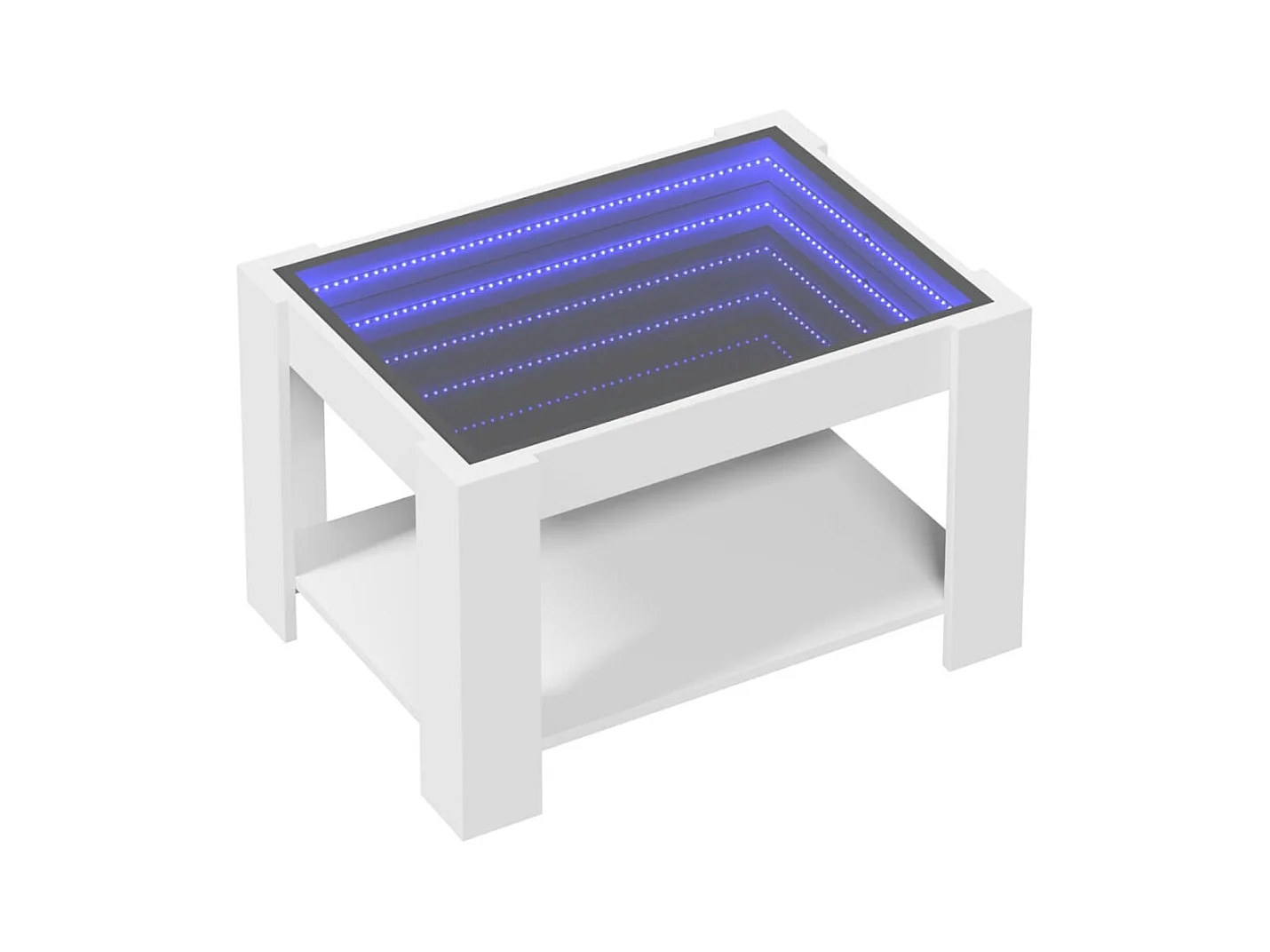 Tavolino con LED bianco 73x53x45 cm in legno ingegnerizzato