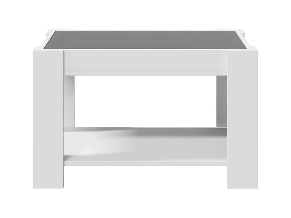 Tavolino con LED bianco 73x53x45 cm in legno ingegnerizzato