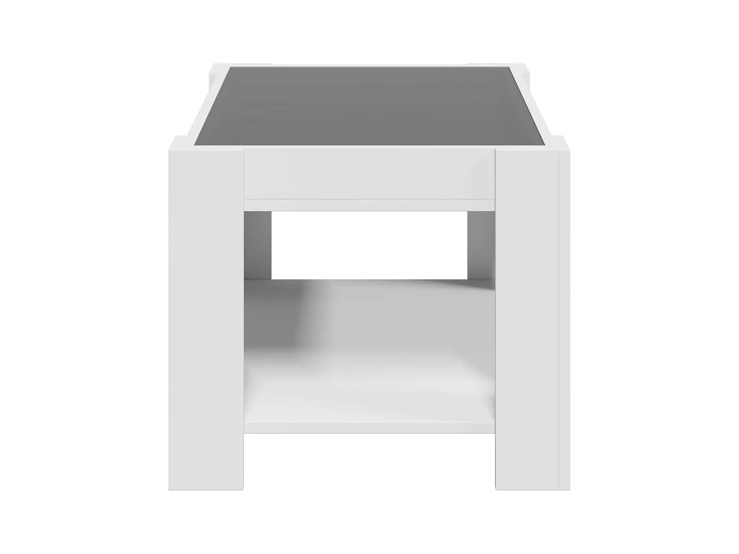 Tavolino con LED bianco 73x53x45 cm in legno ingegnerizzato