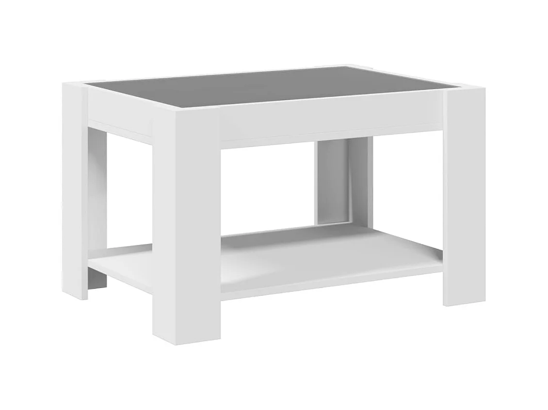 Tavolino con LED bianco 73x53x45 cm in legno ingegnerizzato