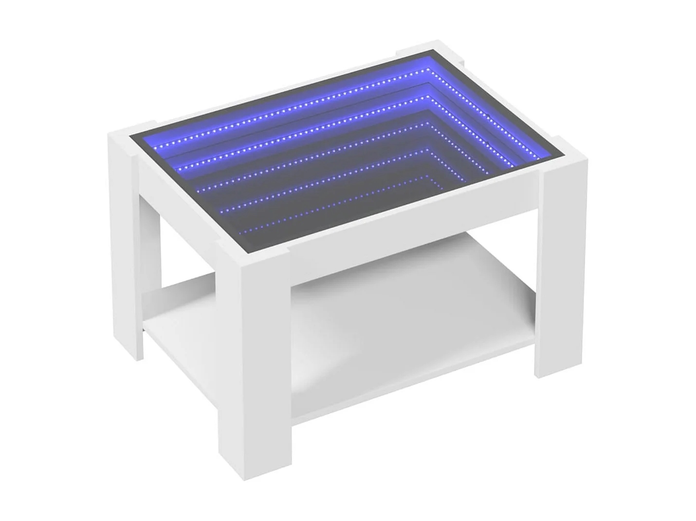 Couchtisch mit weißer LED 73x53x45 cm Holzwerkstoff