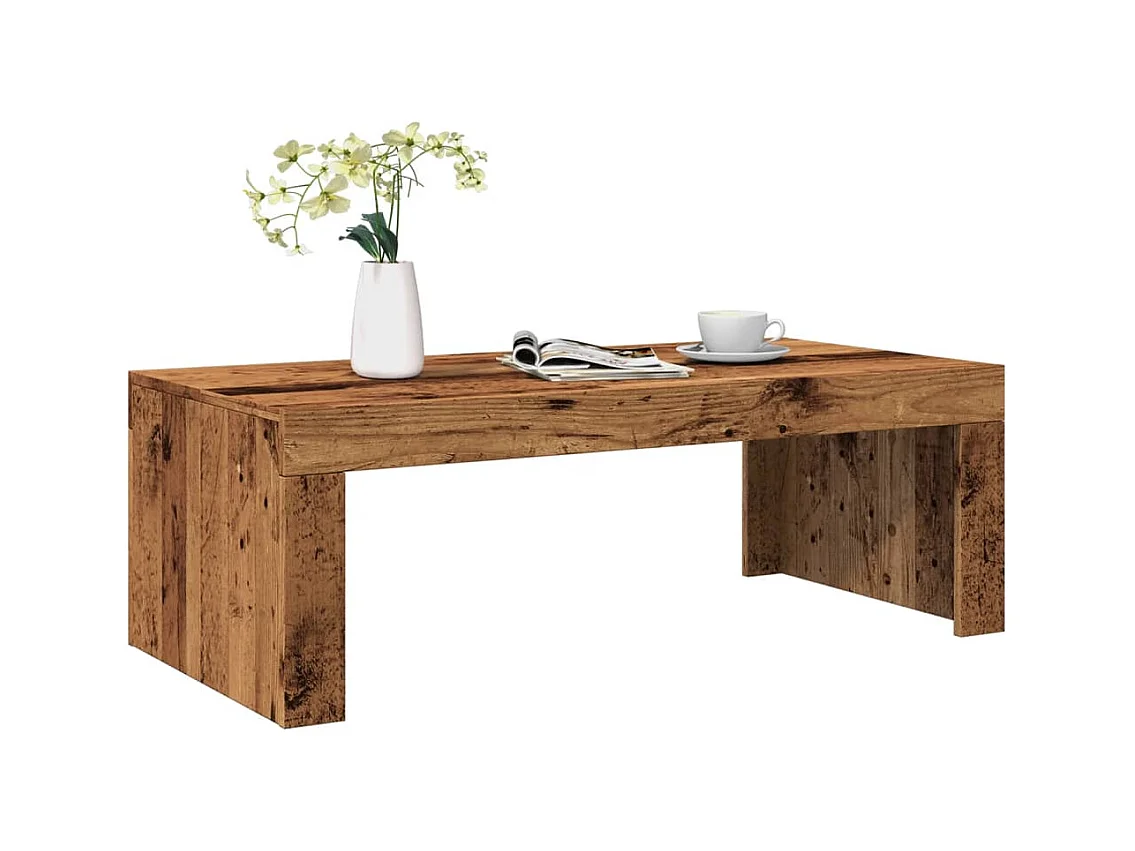Table basse vieux bois 102x50x35 cm bois d'ingénierie