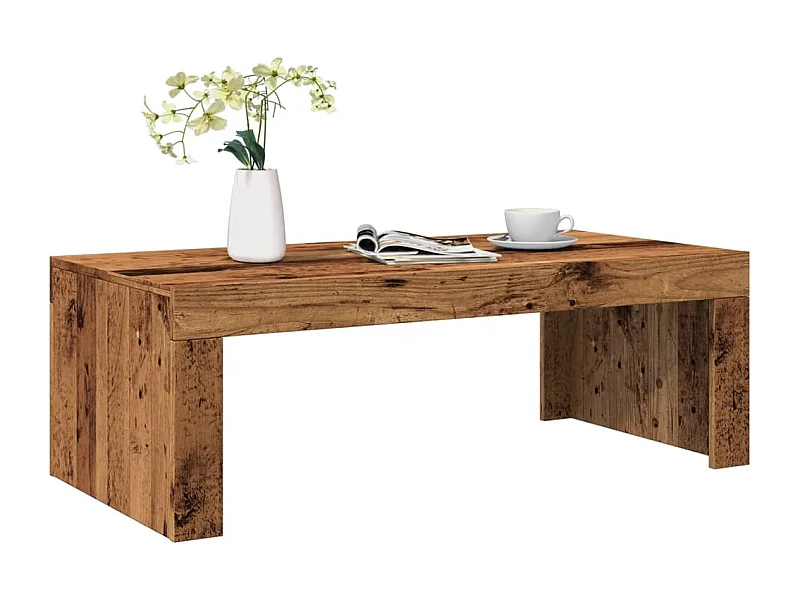 Mesa de centro madera vieja 102x50x35 cm madera de ingeniería