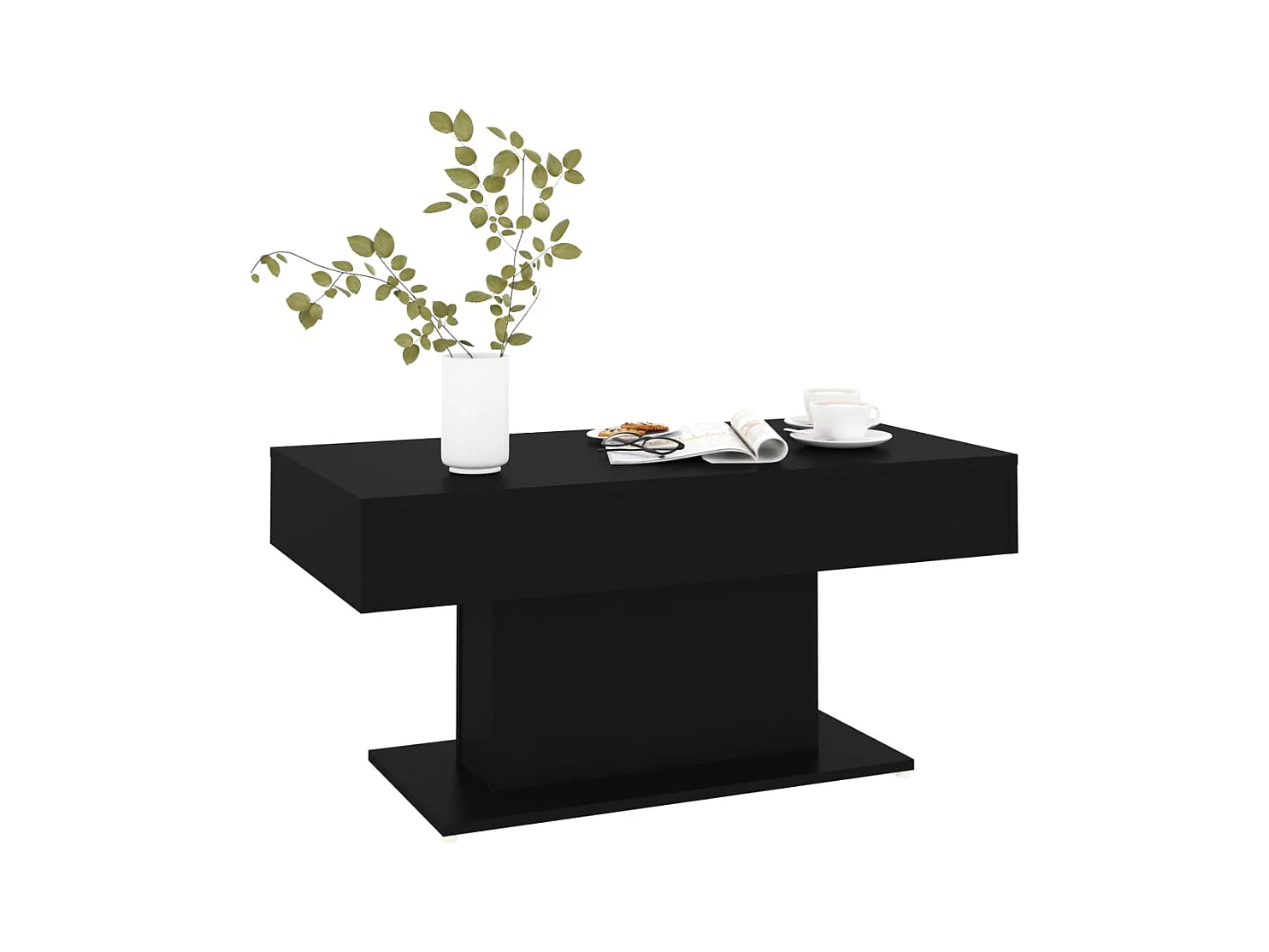 Table basse noir 96x50x45 cm bois d'ingénierie