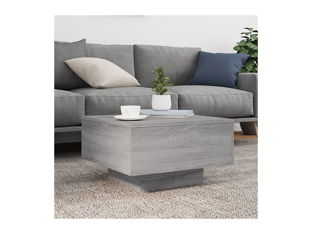 Table basse sonoma gris 55x55x31 cm bois d'ingénierie