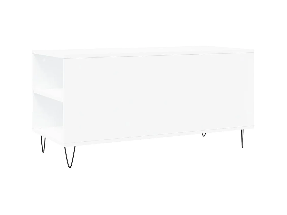 Table basse blanc 102x44,5x50 cm bois d'ingénierie