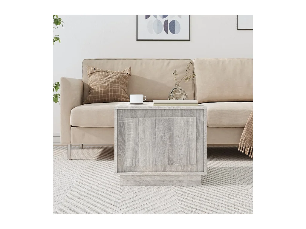 Tavolino Sonoma grigio 51x50x44 cm in legno ingegnerizzato