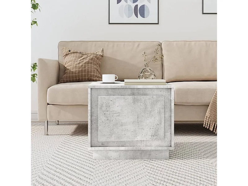 Table basse gris béton 51x50x44 cm bois d'ingénierie