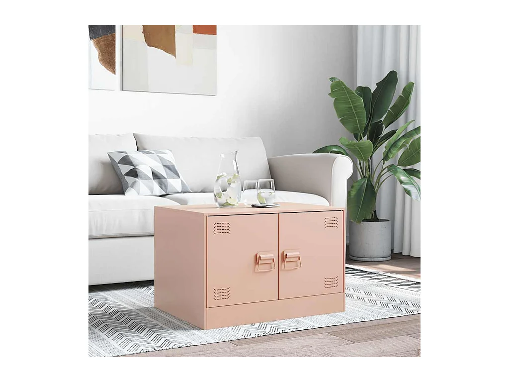 Tavolino rosa 67x50x44 cm in acciaio