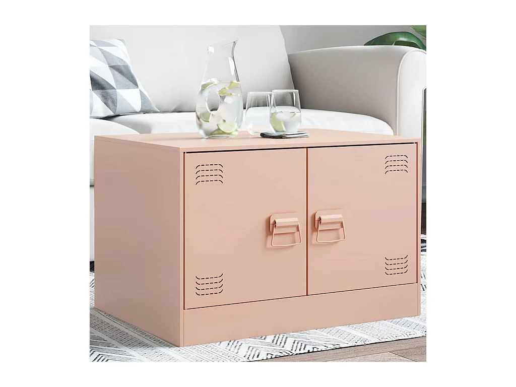 Table basse rose 67x50x44 cm acier