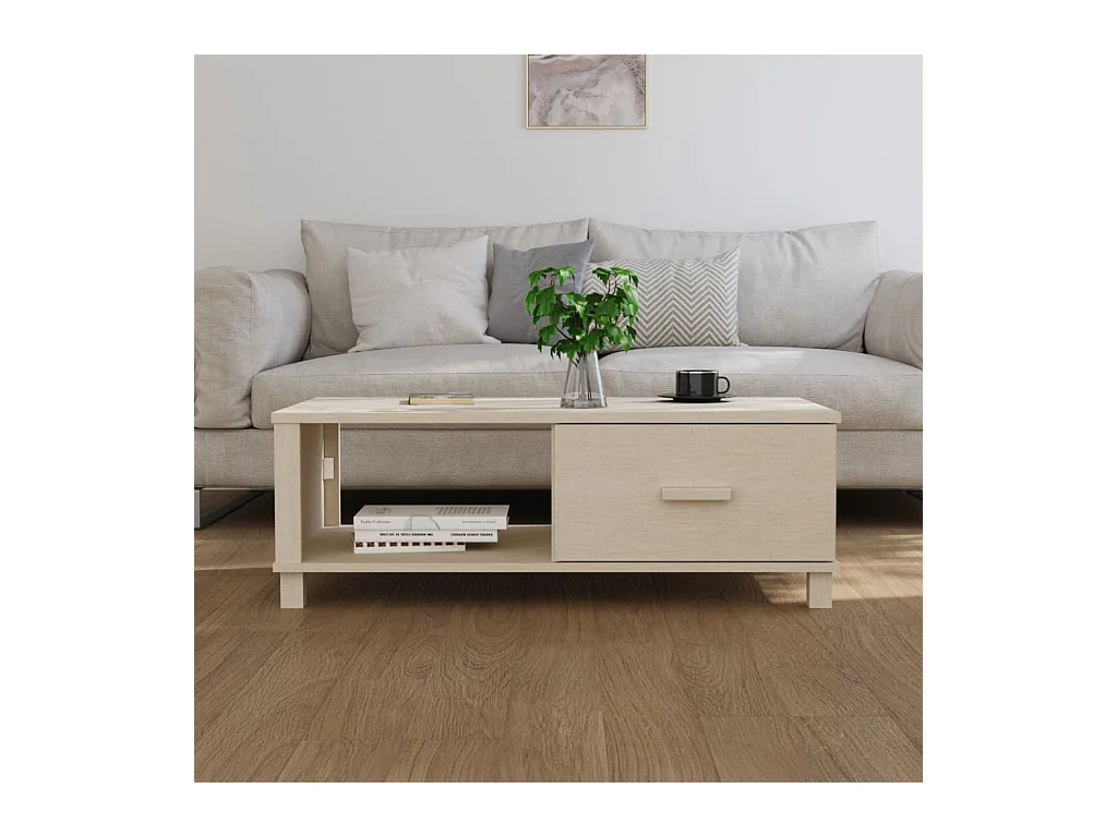 Tavolino HAMAR Marrone Miele 100x55x35 cm Legno di Pino Massello
