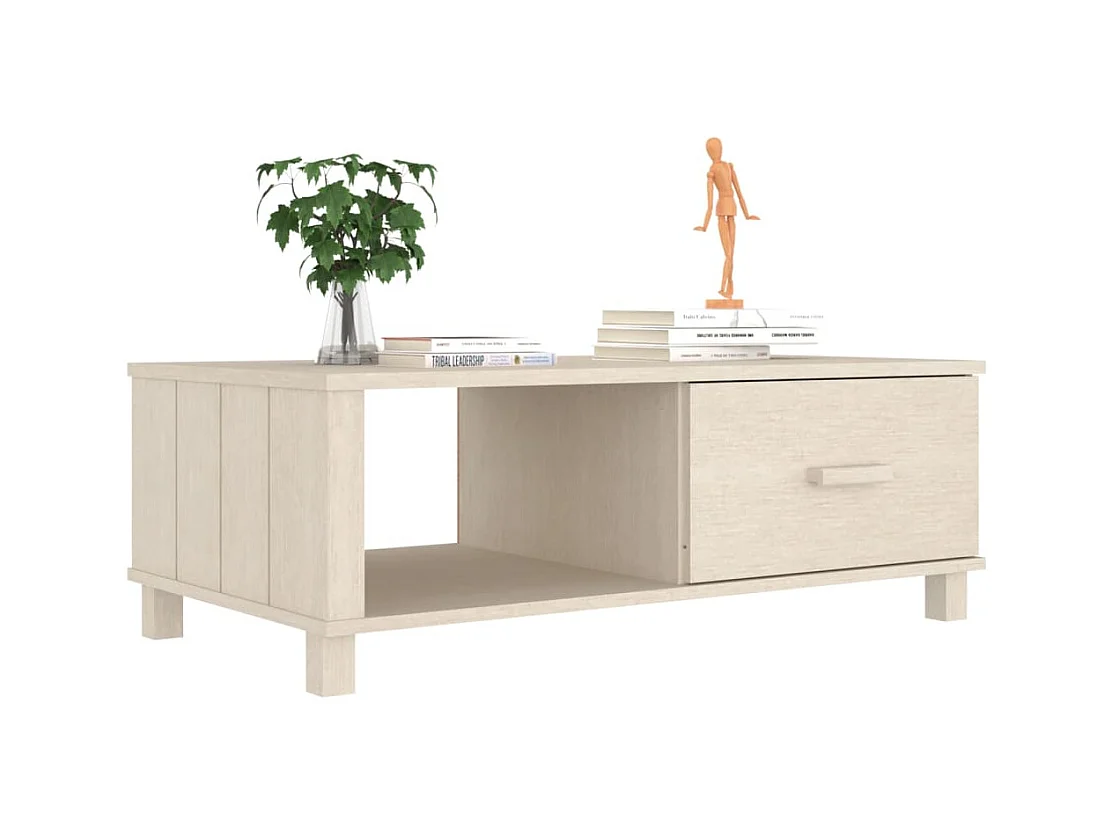 Tavolino HAMAR Marrone Miele 100x55x35 cm Legno di Pino Massello