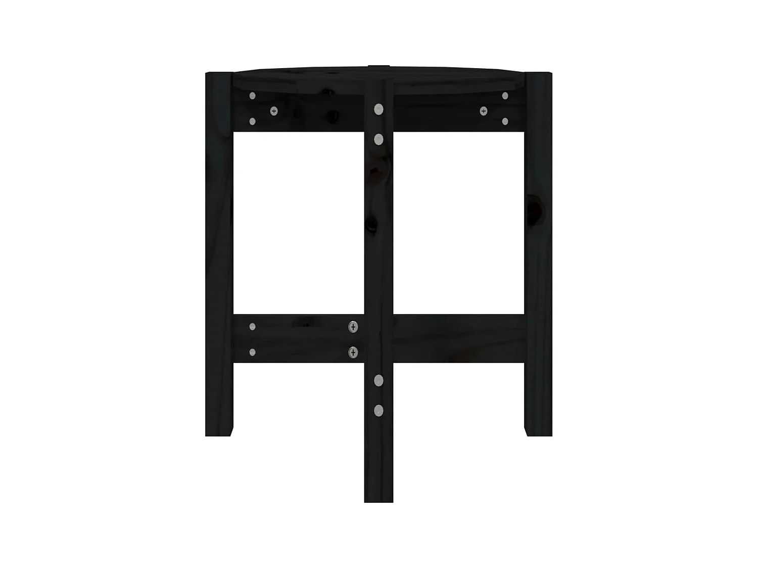 Table basse Noir Ø 42,5x45 cm Bois massif de pin