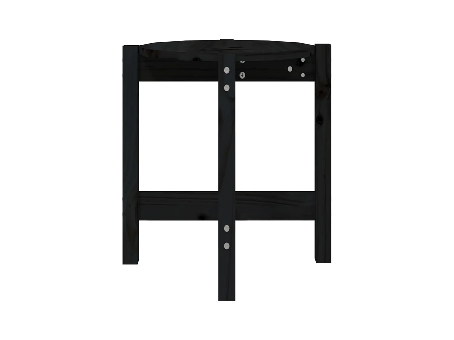 Table basse Noir Ø 42,5x45 cm Bois massif de pin