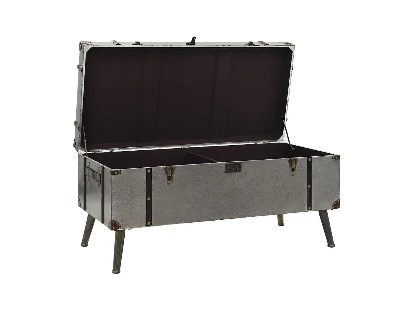 Tavolino basso in MDF e alluminio 102x51x47,5 cm