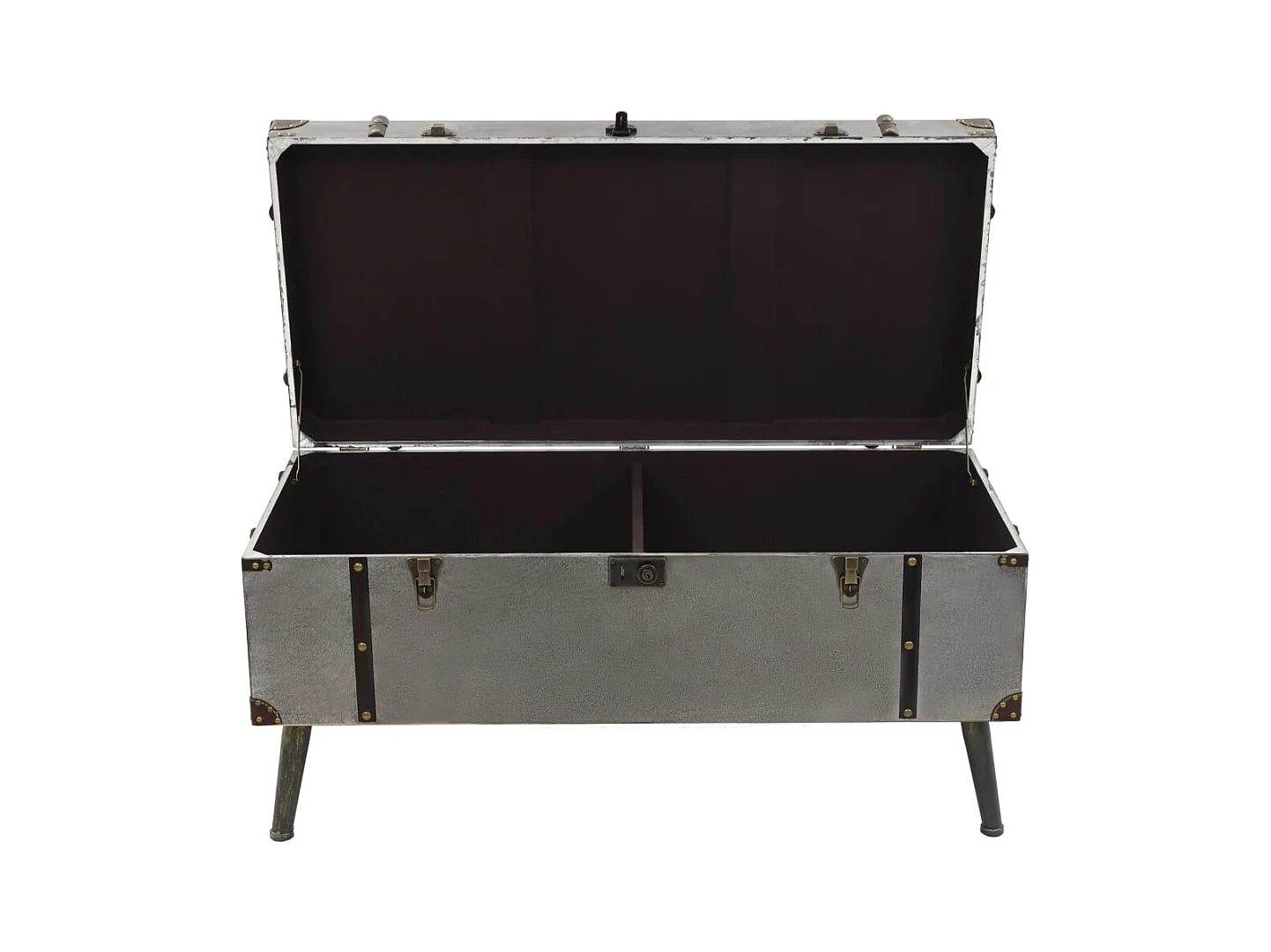 Tavolino basso in MDF e alluminio 102x51x47,5 cm