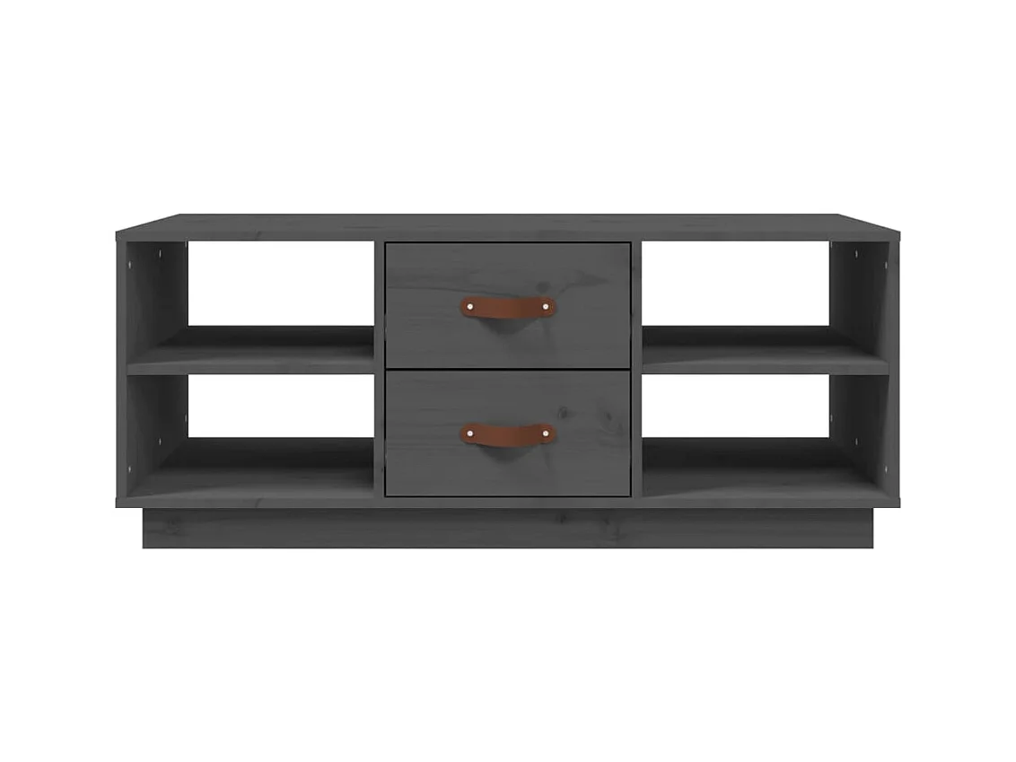 Tavolino da caffè Grigio 100x50x41 cm Legno massello di pino