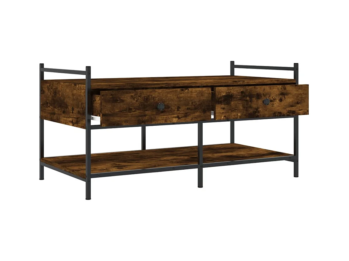 Tavolino da caffè in rovere affumicato 99x50x50 cm in legno ingegnerizzato