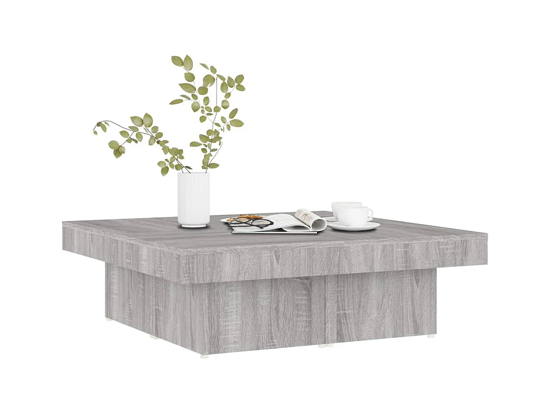 Table basse Sonoma gris 90x90x28 cm Bois d'ingénierie