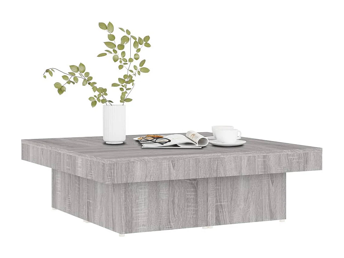 Table basse Sonoma gris 90x90x28 cm Bois d'ingénierie