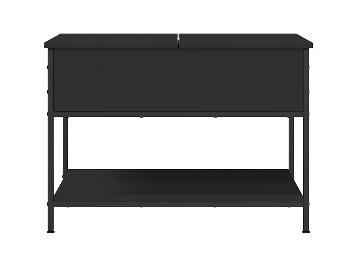 Table basse noir 70x50x50 cm bois d'ingénierie et métal