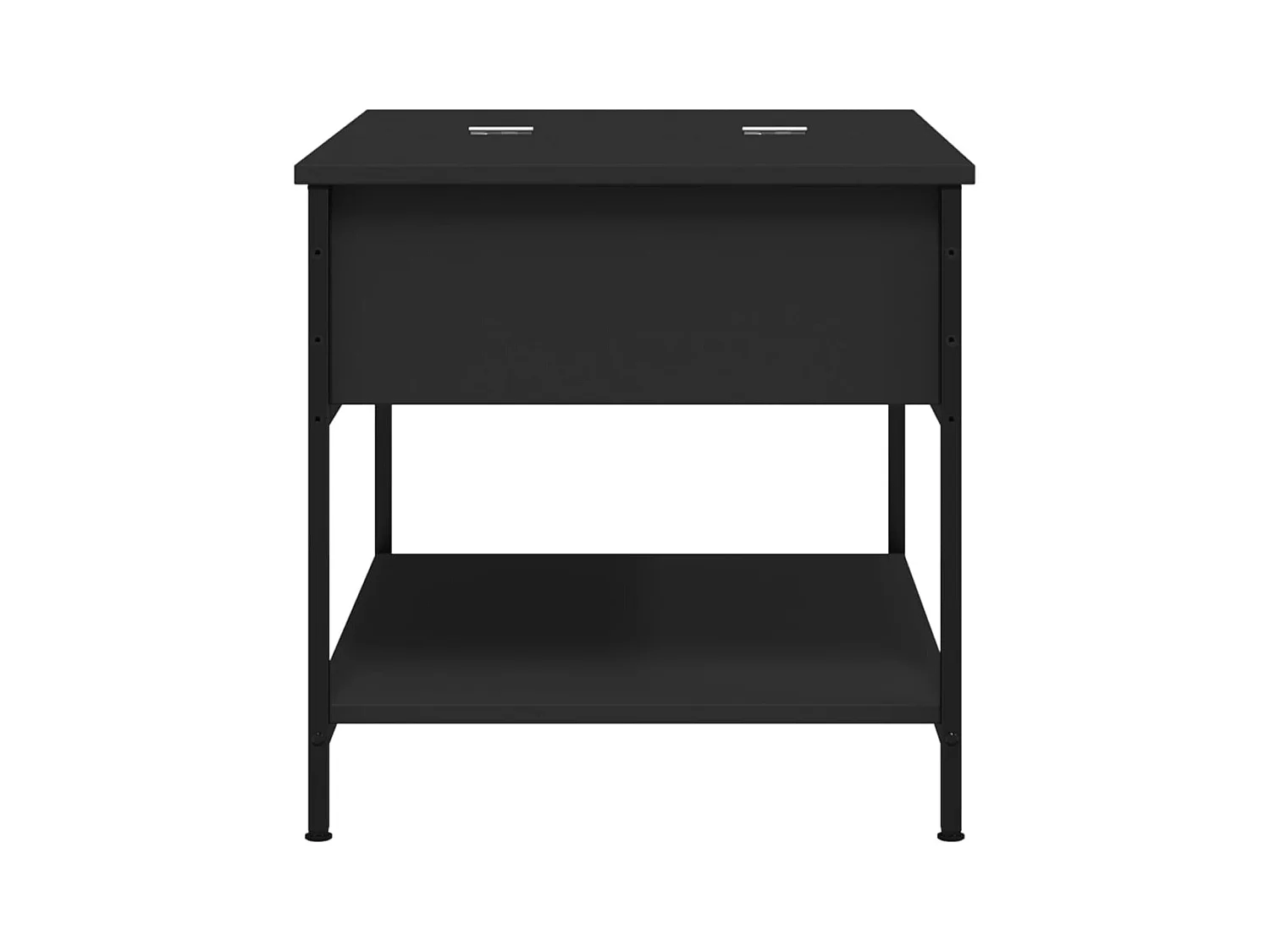 Table basse noir 70x50x50 cm bois d'ingénierie et métal