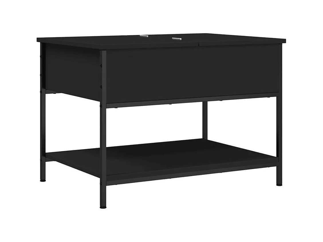 Table basse noir 70x50x50 cm bois d'ingénierie et métal