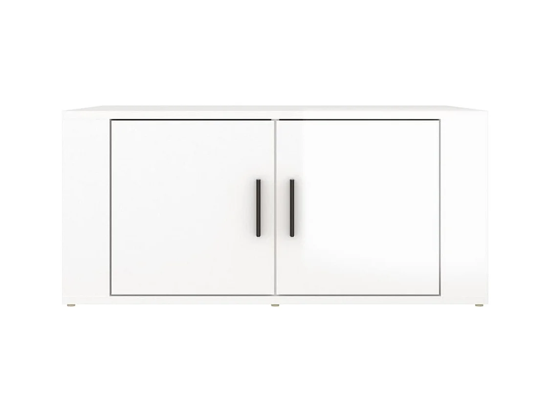 Table basse Blanc brillant 80x50x36 cm Bois d'ingénierie