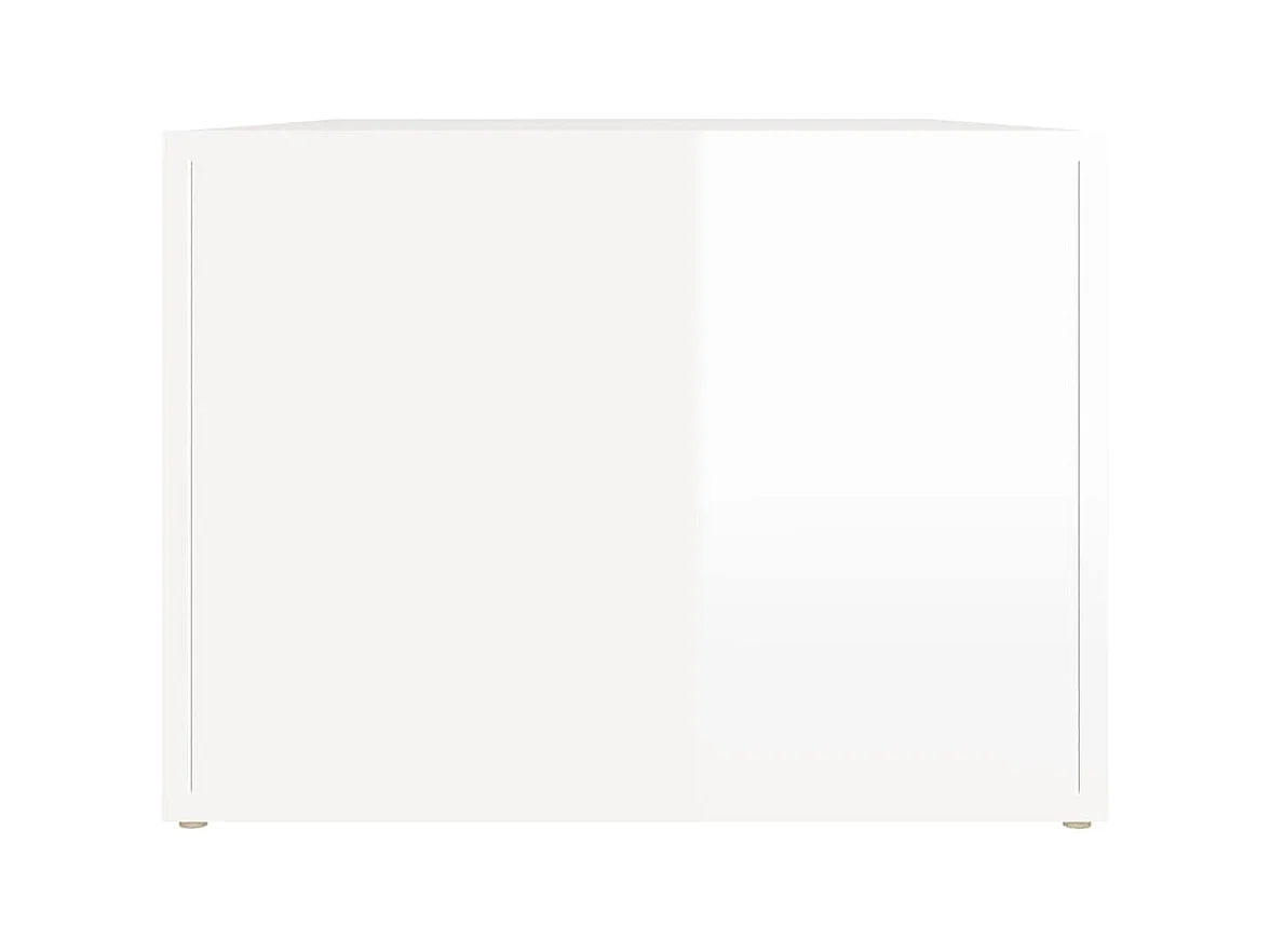 Table basse Blanc brillant 80x50x36 cm Bois d'ingénierie