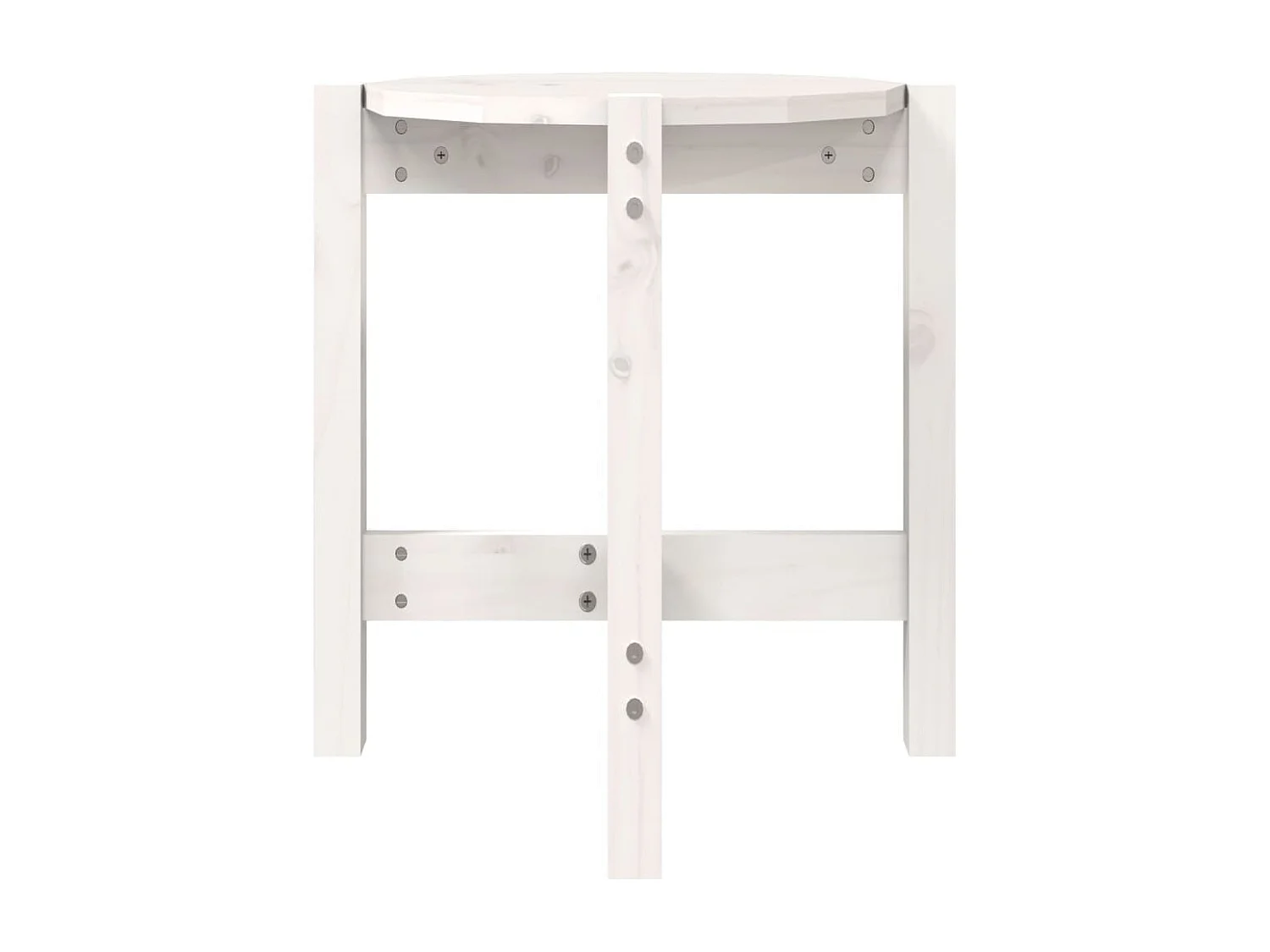 Table basse Blanc Ø 42,5x45 cm Bois massif de pin