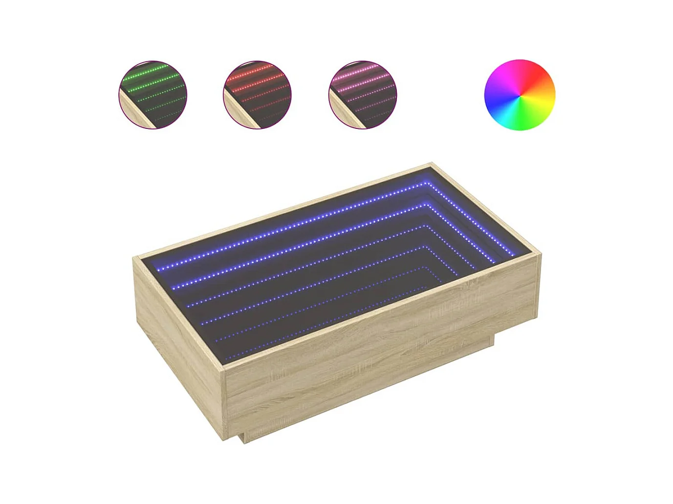 Table basse avec LED chêne sonoma 90x50x30 cm bois d'ingénierie