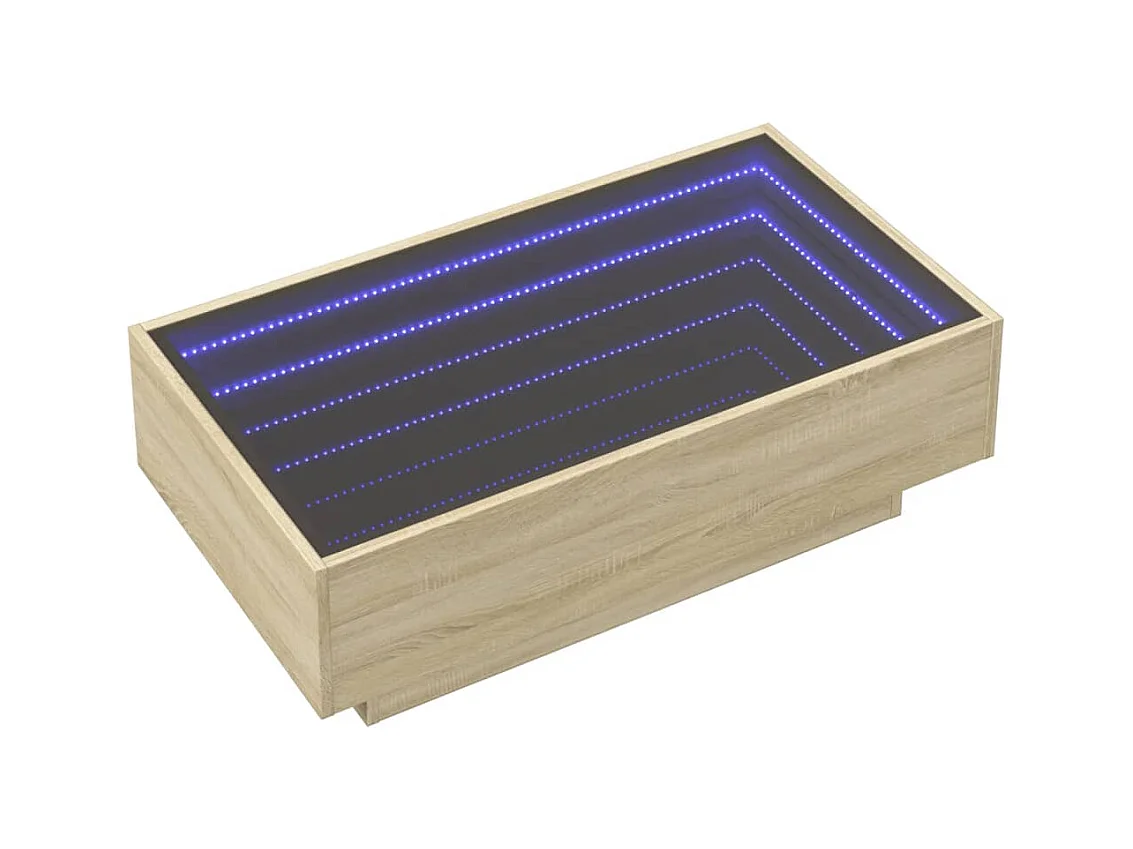 Table basse avec LED chêne sonoma 90x50x30 cm bois d'ingénierie