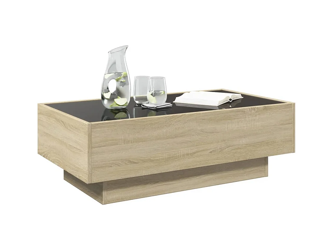 Table basse avec LED chêne sonoma 90x50x30 cm bois d'ingénierie