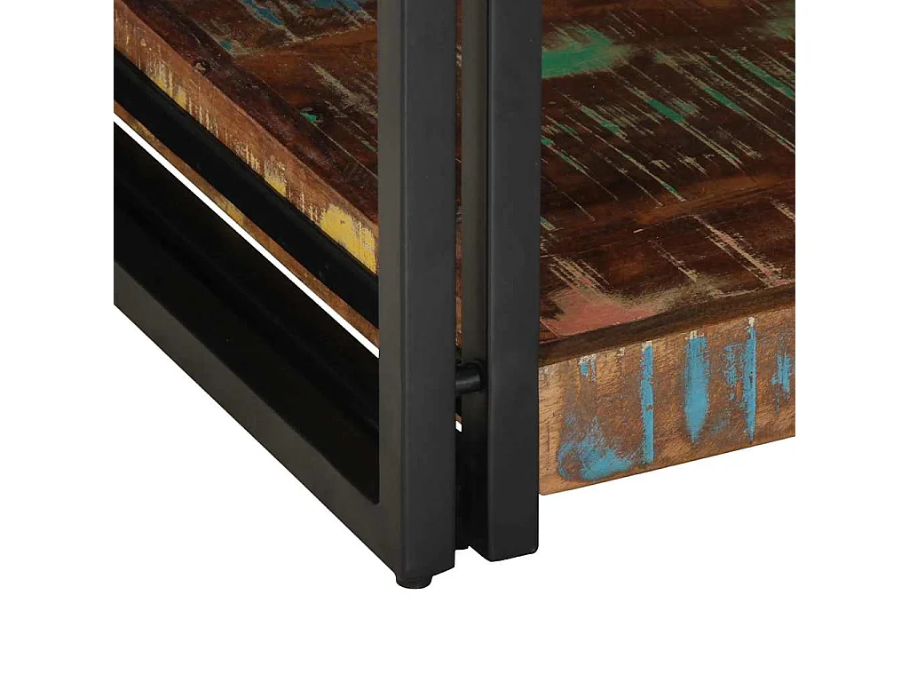 Veelkleurige salontafel 90x50x38 cm massief gerecycled hout