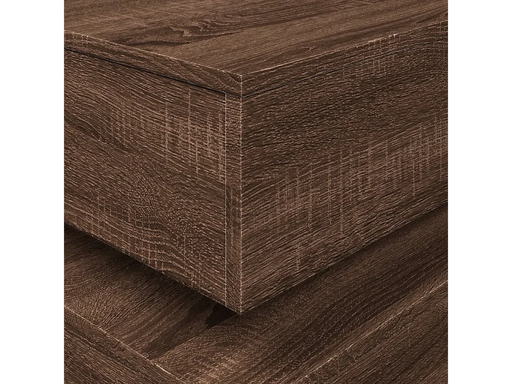 Table basse avec lumières LED chêne marron 50x50x40 cm