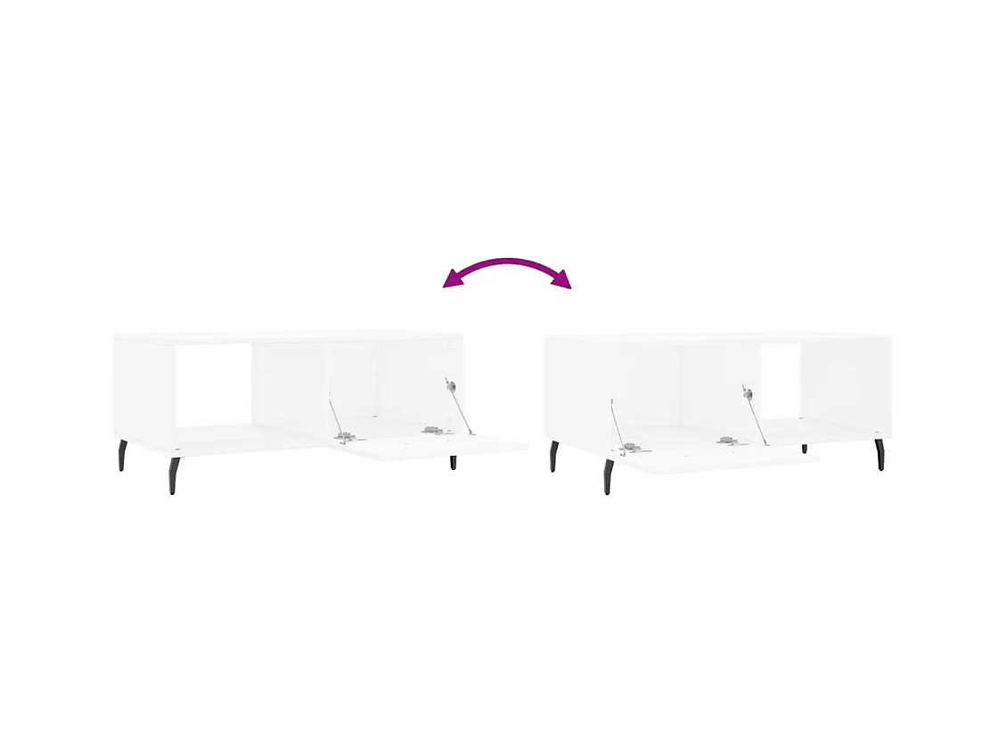 Table basse blanc 90x50x40 cm bois d'ingénierie