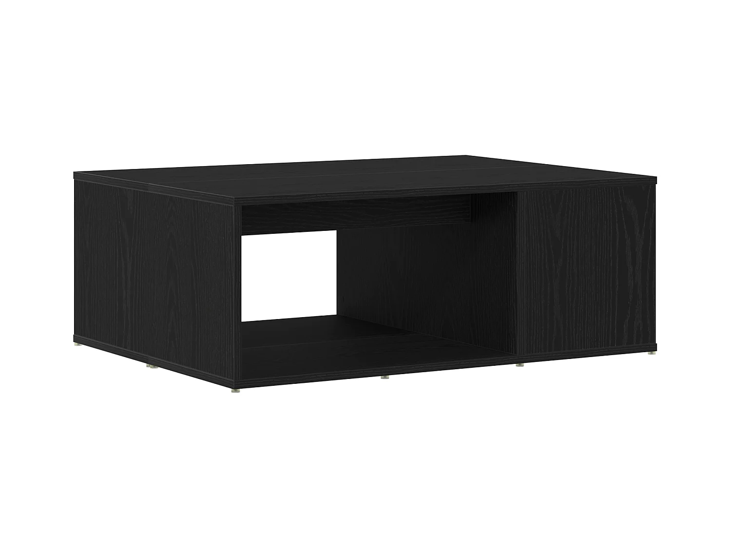 Zwarte eiken salontafel 90x67x33 cm bewerkt hout