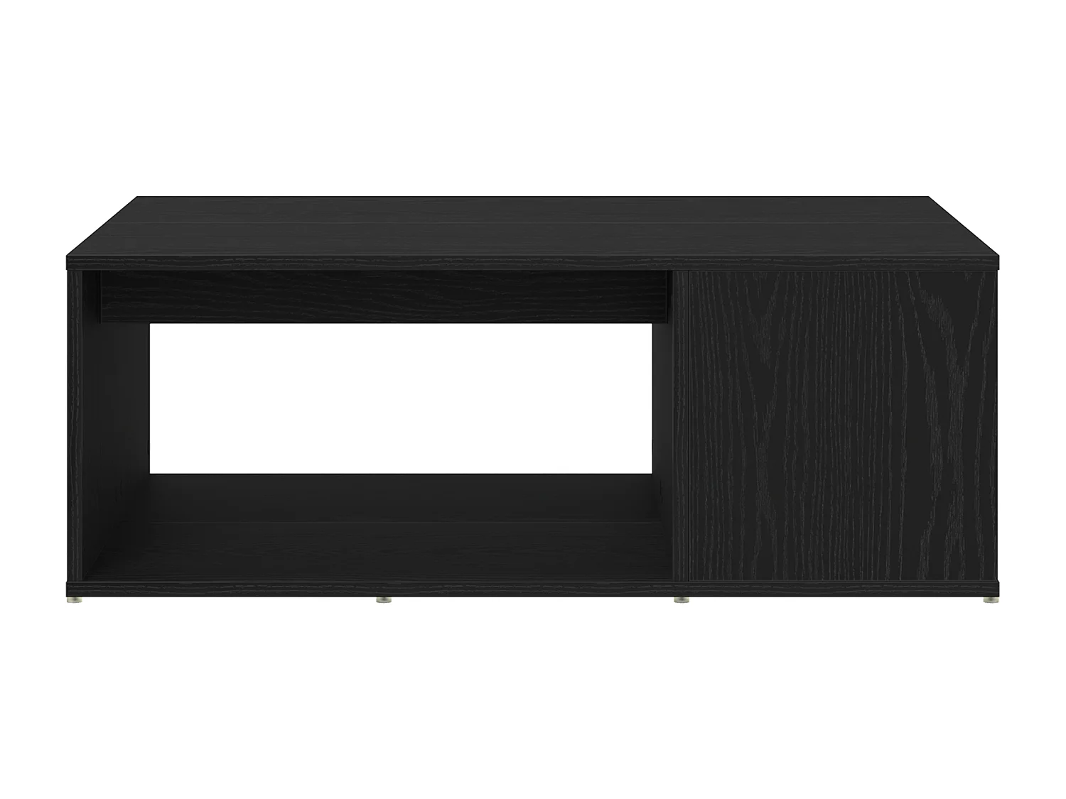 Zwarte eiken salontafel 90x67x33 cm bewerkt hout