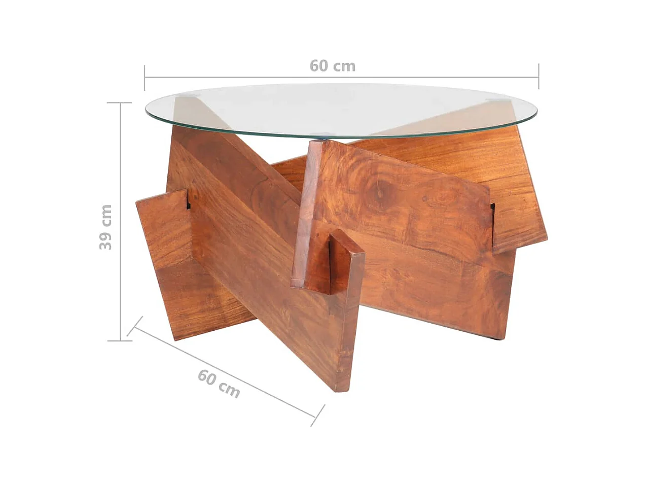 Table basse 60 cm Bois solide d'acacia