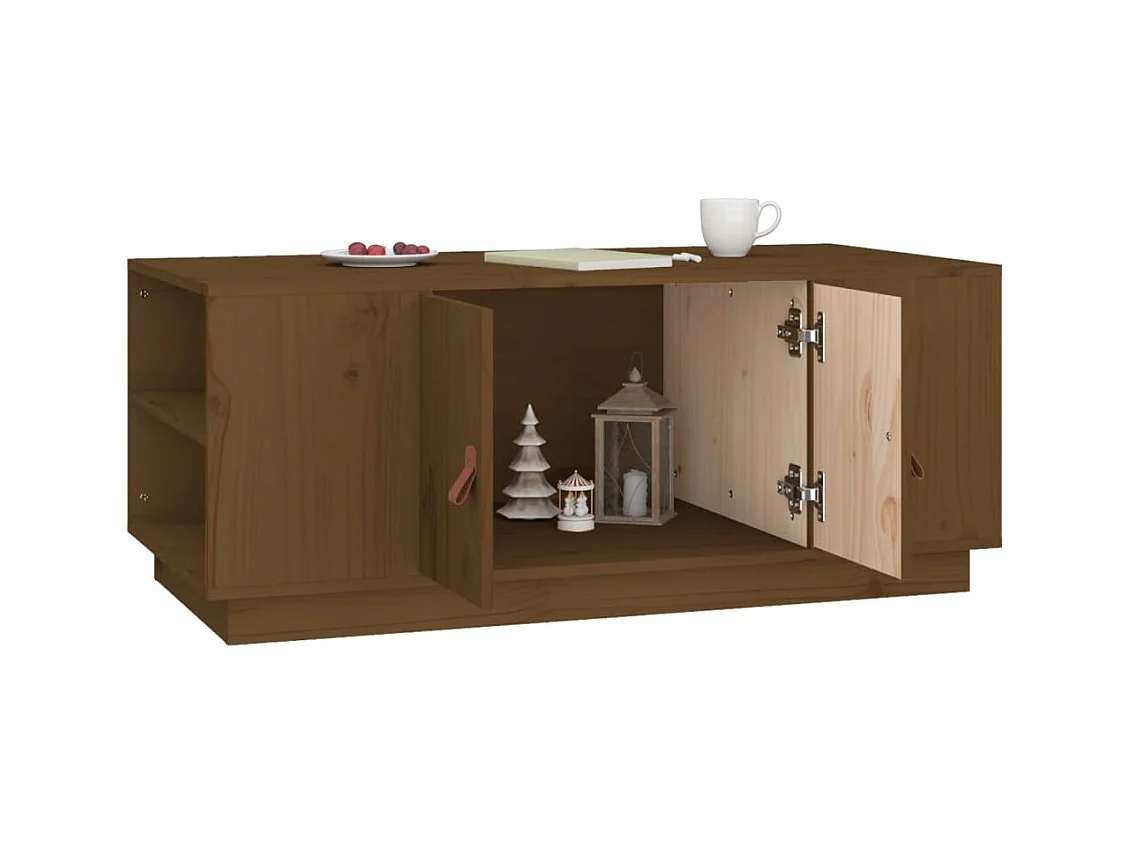 Table basse Marron miel 100x50x41 cm Bois massif de pin