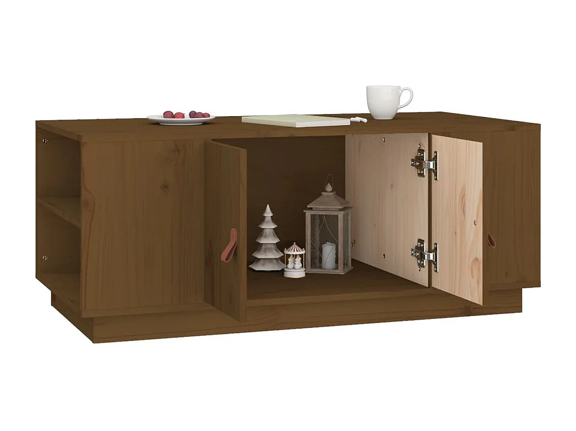 Table basse Marron miel 100x50x41 cm Bois massif de pin