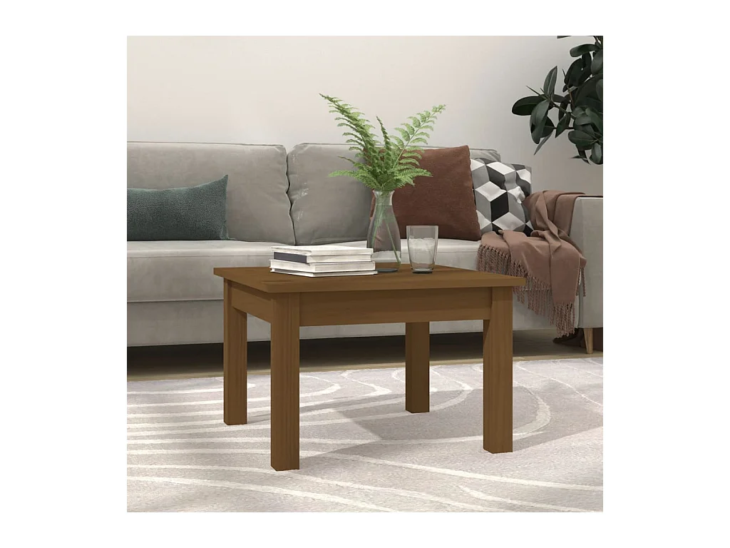 Table basse Marron miel 45x45x30 cm Bois massif de pin