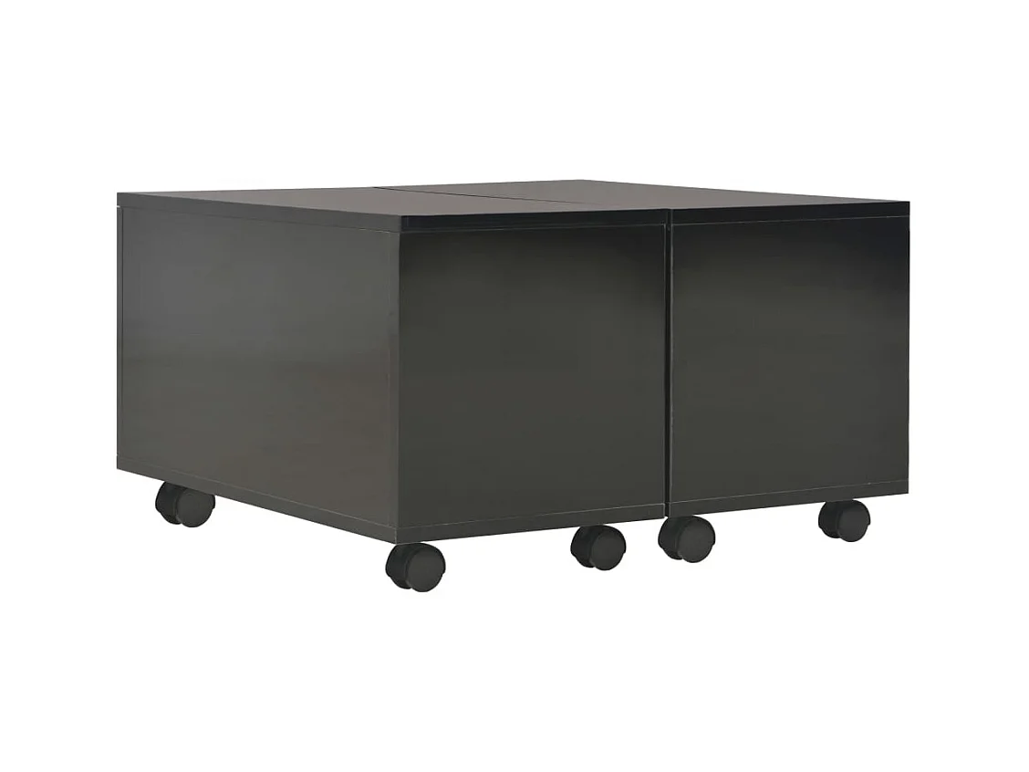 Table basse Noir brillant 60x60x35 cm Bois d'ingénierie